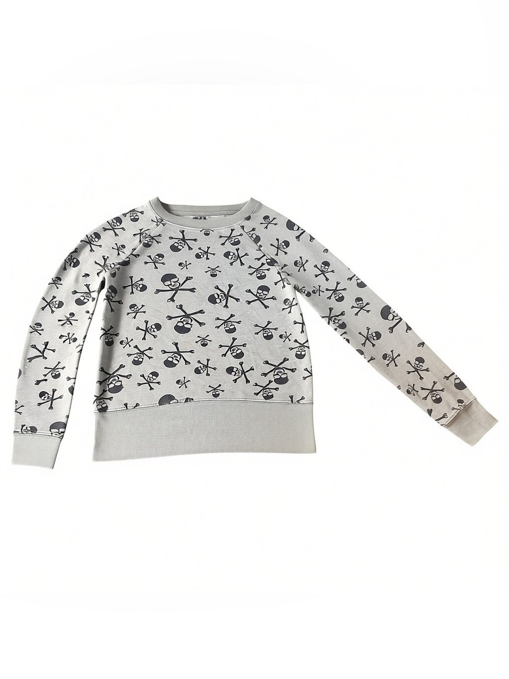Grey Skull & Crossbones All Over Print Sweatshirt